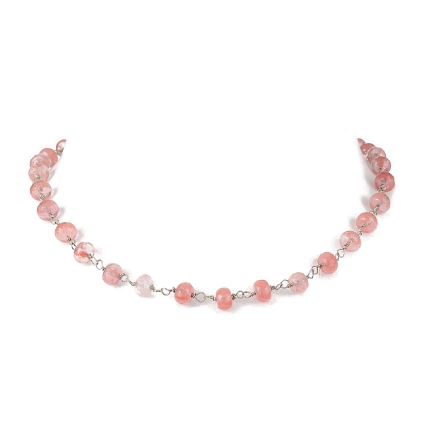 

PandaHall Synthetic Cherry Quartz Glass Necklaces for Women, 16.34 inch(41.5cm) Cherry Quartz Glass