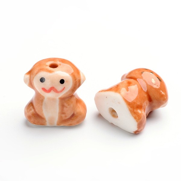 

PandaHall Handmade Porcelain Beads, Famille Rose Porcelain, Twelve Chinese Zodiac Signs, Monkey, 18x17x12mm, Hole: 2~3mm Porcelain Monkey..., Brown