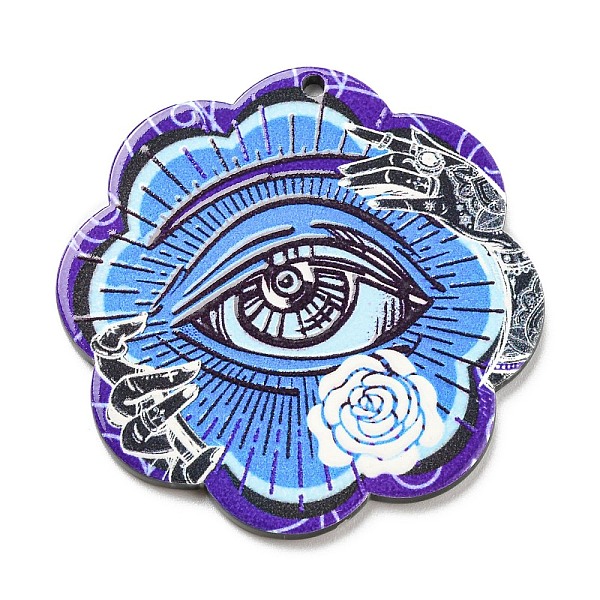 

PandaHall Halloween Theme Acrylic Pendants, Flower, Flower, 42x2.5mm, Hole: 1.8mm Acrylic Flower