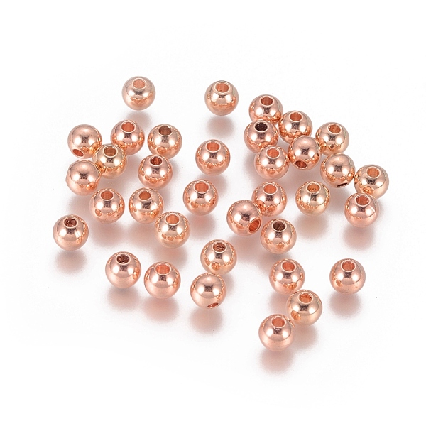 

PandaHall Brass Spacer Beads, Round, Rose Gold, 5mm, Hole: 1.5mm Brass Round