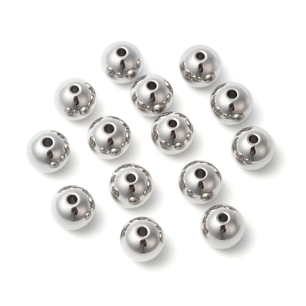 

PandaHall 304 Stainless Steel Solid Beads, Round, Stainless Steel Color, 8mm, Hole: 1.5mm 304 Stainless Steel Round