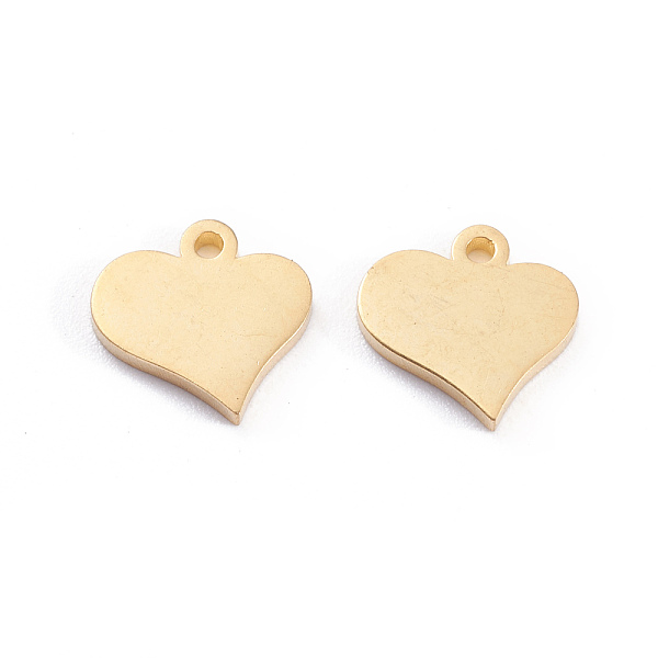 

PandaHall 304 Stainless Steel Charms, Laser Cut, Heart, Golden, 10x10x1mm, Hole: 1.2mm 304 Stainless Steel Heart