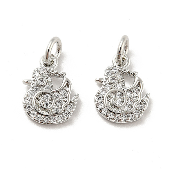 

PandaHall Chicken Brass Micro Pave Clear Cubic Zirconia Charms, with Jump Rings, Cadmium Free & Lead Free, Mixed Color, 12x9x1.8mm, Hole...