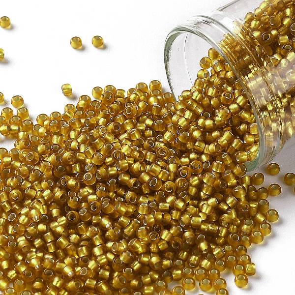 

PandaHall TOHO Round Seed Beads, Japanese Seed Beads, (22CF) Silver Lined Frost Dark Topaz, 11/0, 2.2mm, Hole: 0.8mm, about 1110pcs/10g..., Brown