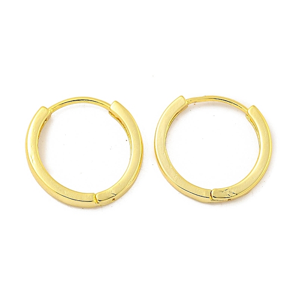 

PandaHall Brass Hoop Earrings, Round, Real 18K Gold Plated, 16x2mm Brass Round