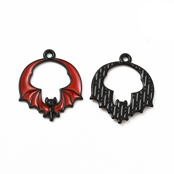 

PandaHall Rack Plating Alloy Enamel Pendants, Cadmium Free & Nickel Free & Lead Free, Halloween Theme, Bat Charm, Electrophoresis Black..., Red