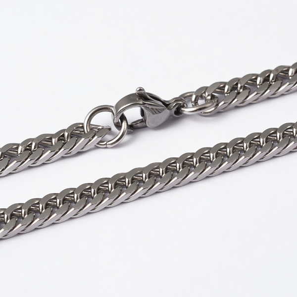 

PandaHall 304 Stainless Steel Curb Chain Necklaces, with Lobster Claw Clasps, Faceted, Stainless Steel Color, 27.8 inch(70.5cm) 304...