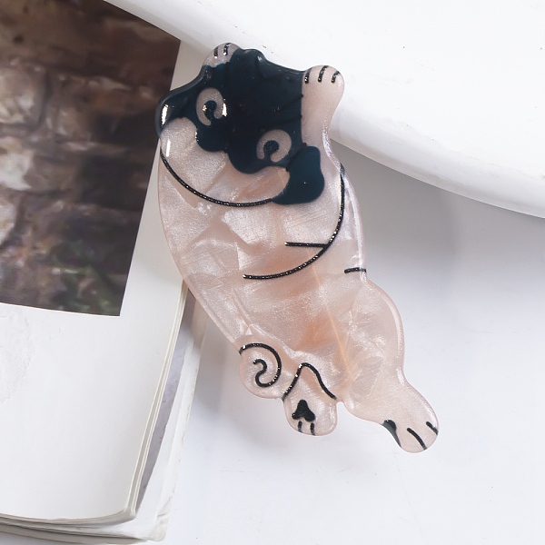 

PandaHall PVC Hair Clips, with Metal Finding, Black, 51x27mm PVC Dog Black