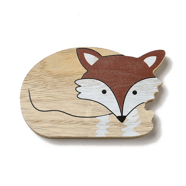 

PandaHall Autumn Single Face Printed Wood Cabochons, Fox, 68x109x12mm Wood Fox