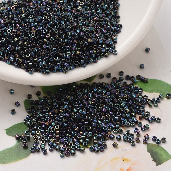 

PandaHall MIYUKI Delica Beads Small, Cylinder, Japanese Seed Beads, 15/0, (DBS0005) Metallic Variegated Blue Iris, 1.1x1.3mm, Hole: 0.7mm...