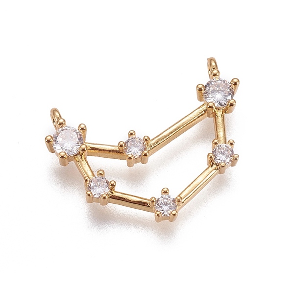 

PandaHall Brass Micro Pave Cubic Zirconia Pendants, Twelve Constellations, Golden, Capricorn, 17x22.5x2.5mm, Hole: 1.5mm Brass+Cubic..., Clear