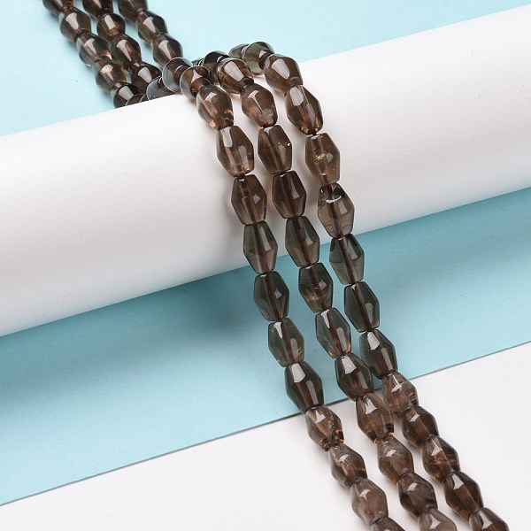 

PandaHall Natural Smoky Quartz Beads Strand, Bicone, 8~9x6mm, Hole: 0.8mm, about 47pcs/strand, 15.75 inch(40cm) Smoky Quartz Bicone