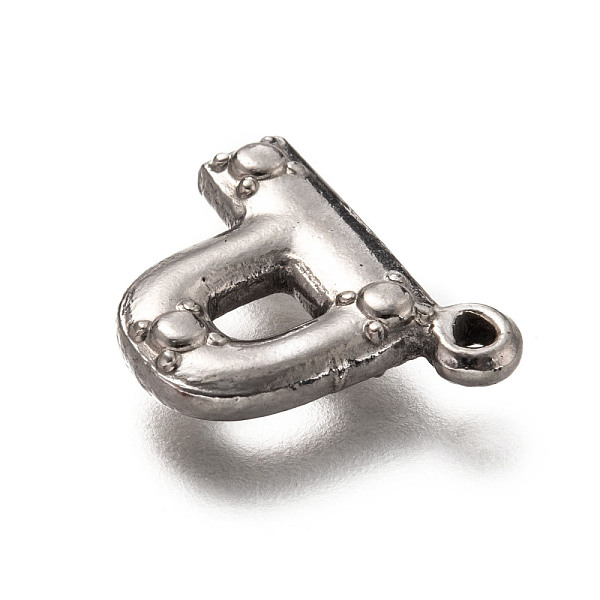 

PandaHall 201 Stainless Steel Pendants, Letter P, Stainless Steel Color, 16x14x3mm, Hole: 1.4mm 201 Stainless Steel Letter P