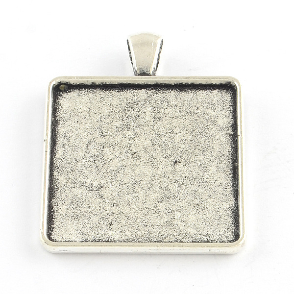 

PandaHall Tibetan Style Square Alloy Pendant Cabochon Settings, Plain Edge Bezel Cups, Cadmium Free & Lead Free, Antique Silver, Tray...