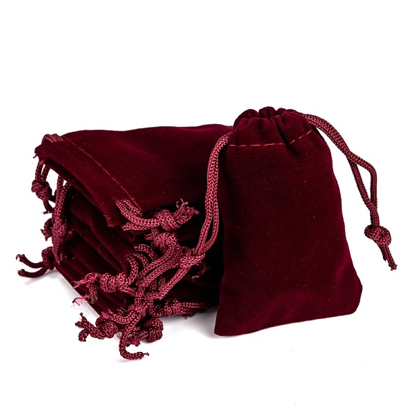 

PandaHall Rectangle Velvet Pouches, Gift Bags, Dark Red, 7x5cm Velvet Red