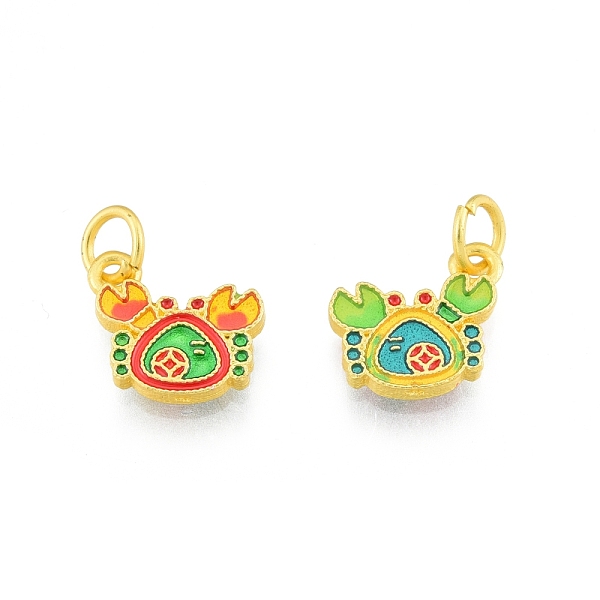 

PandaHall Alloy Enamel Charm, with Jump Rings, Matte Gold Color, Crab, Colorful, 10.5x11x1.5mm, Hole: 3.6mm Alloy+Enamel Crab