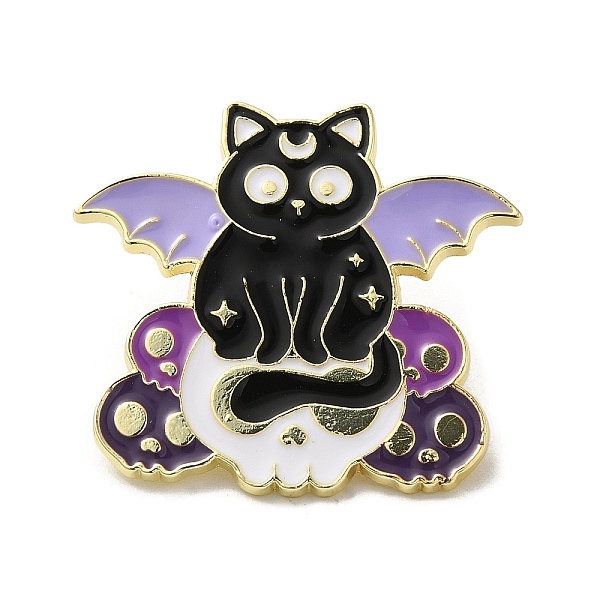 

PandaHall Enamel Pins, Golden Alloy Brooches for Backpack Clothes, Cat, Black, 31x33.5x1.5mm Alloy+Enamel Cat Shape Black