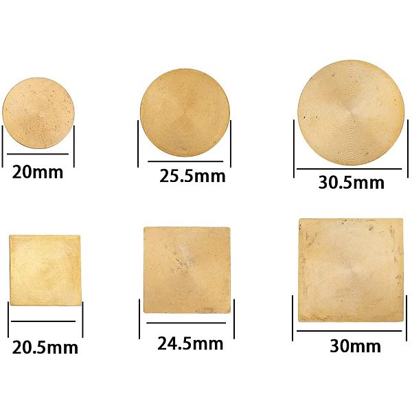 

PandaHall CRASPIRE DIY Scrapbook, Brass Blank Stamp Head, For Wax Seal Stamp and Beech Wood Handle, Golden Brass