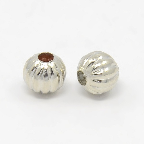 

PandaHall Iron Corrugated Beads, Platinum Color, Round, 8mm in diameter, hole: 3mm, about 1563pcs/1000g Iron Round