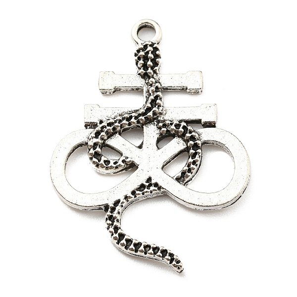 

PandaHall Plated Alloy Pendants, Cross with Snake, Antique Silver, 35x26x3mm, Hole: 2mm Alloy Cross