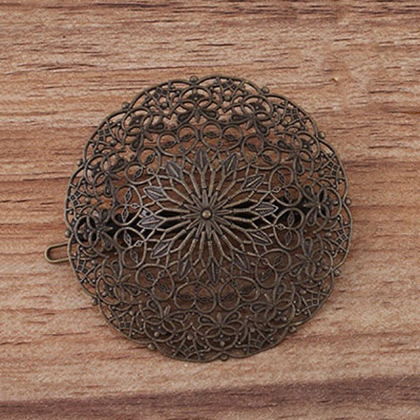 

PandaHall Iron Flower Hair Pin, Ponytail Holder Statement, Hair Accessories for Women, Antique Bronze, 50mm Iron