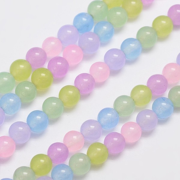 

PandaHall Natural & Dyed Malaysia Jade Bead Strands, Round, Mixed Color, 6mm, Hole: 0.8mm, about 64pcs/strand, 15 inch Malaysia Jade Round..., Multicolor