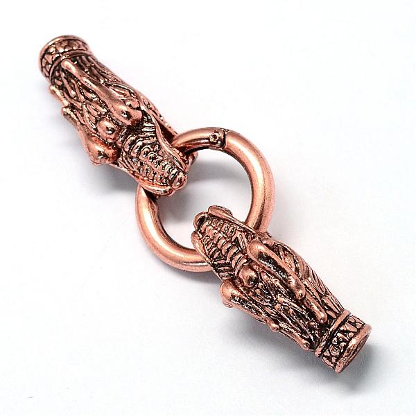 

PandaHall Alloy Spring Gate Rings, O Rings, with Cord Ends, Dragon, Red Copper, 6 Gauge, 80mm Alloy