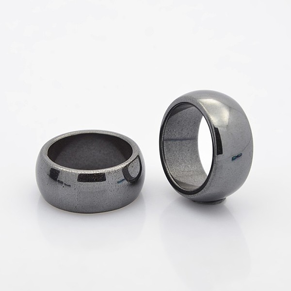 

PandaHall Magnetic Synthetic Hematite Finger Rings, Black, 18mm Hematite Black