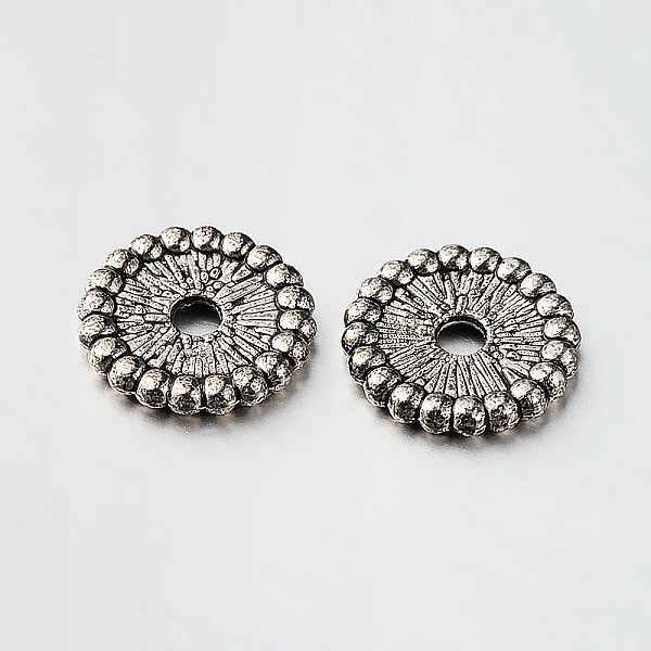 

PandaHall Disc Tibetan Style Alloy Spacer Beads, Antique Silver, 12x2mm, Hole: 2mm Alloy Disc