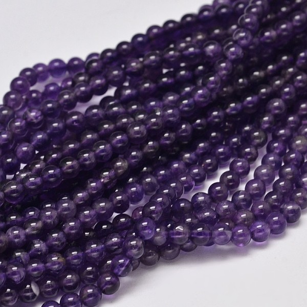 

PandaHall Round Grade A Natural Amethyst Bead Strands, 4mm, Hole: 0.8mm, about 90~98pcs/strand, 15.5 inch Amethyst Round