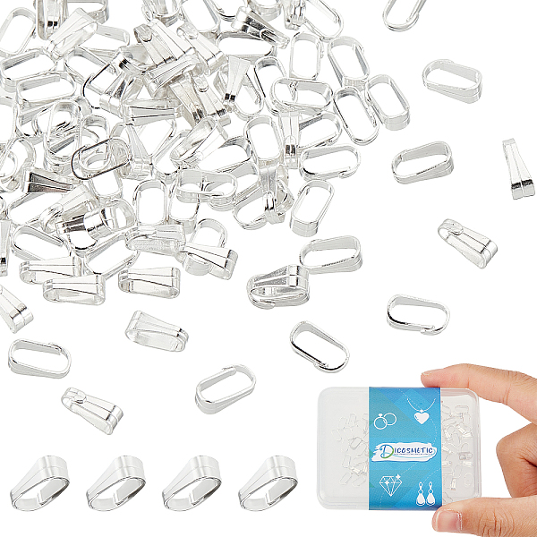 

PandaHall DICOSMETIC 100Pcs Pinch Bails Stainless Steel Pinch Clip Bails Charm Clasps Connector Snap on Bails Jewelry Findings for DIY...