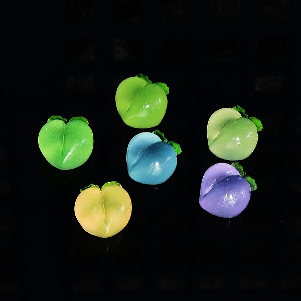 

PandaHall Luminous Translucent Resin Decoden Cabochons, Peach, Mixed Color, 17.5x16x12.5mm Resin Fruit Multicolor
