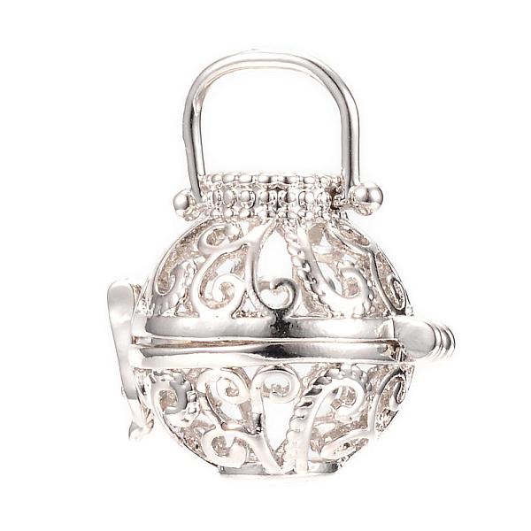 

PandaHall Rack Plating Brass Cage Pendants, For Chime Ball Pendant Necklaces Making, Hollow, Round, Platinum, 17.5x20.5x26mm, Hole: 6x8.5mm...