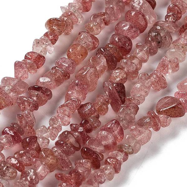 

PandaHall Natural Strawberry Quartz Beads Strands, Chip, 5~8x5~12x1~6mm, Hole: 0.8mm, 31.50''(80cm) Strawberry Quartz Chip