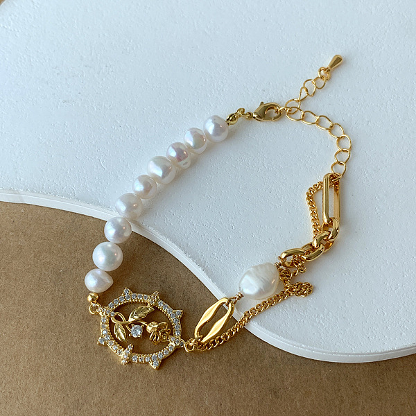 Brass Micro Pave Cl… - image