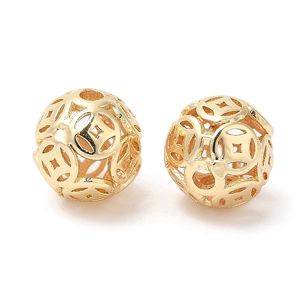 

PandaHall Eco-Friendly Rack Plating Brass Beads, Long-Lasting Plated, Lead Free & Cadmium Free, Hollow, Round, Real 14K Gold Plated, 8mm...