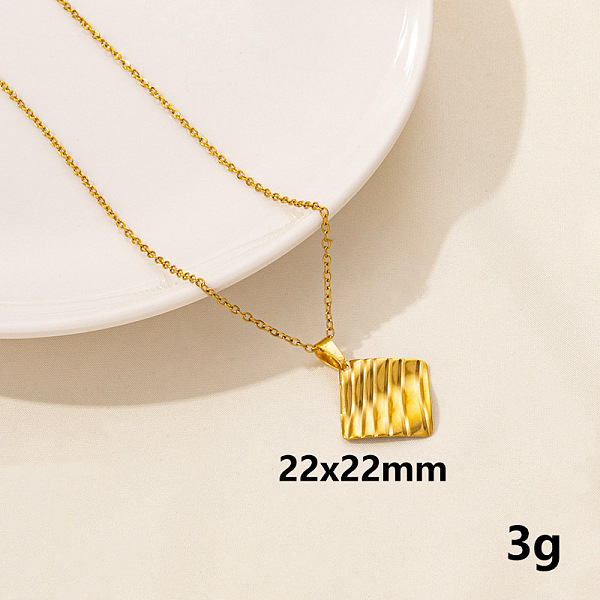 

PandaHall 304 Stainless Steel Geometric Rhombus Pendant Necklace for Women, Minimalist Fashion Collarbone Jewelry Stainless Steel Rhombus