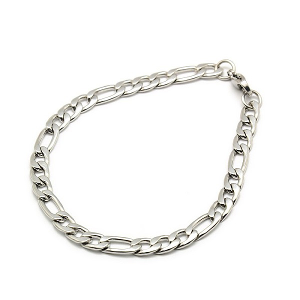 

PandaHall Trendy Women's 304 Stainless Steel Figaro Chain Bracelets, with Lobster Claw Clasps, Stainless Steel Color, 8-1/4 inch(210mm), 6mm...