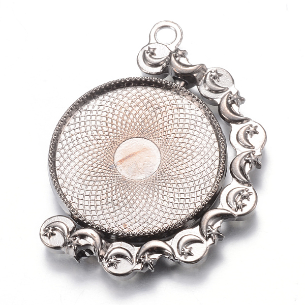

PandaHall Rotatable Tibetan Style Alloy Pendant Cabochon Settings, Cadmium Free & Lead Free, Double-sided Tray, with Rhinestones, Flat Round..., Clear