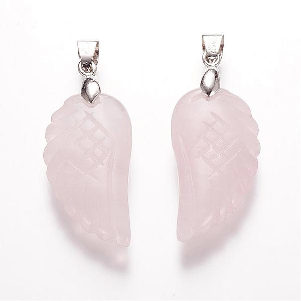 

PandaHall Natural Rose Quartz Pendants, , Platinum, 29x15x6mm, Hole: 4mm Rose Quartz Wing