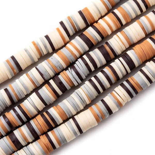 

PandaHall Handmade Polymer Clay Beads Strands, for DIY Jewelry Crafts Supplies, Heishi Beads, Disc/Flat Round, Peru, 8x1mm, Hole: 2mm, about..., Brown