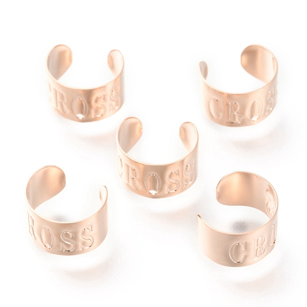 

PandaHall 304 Stainless Steel Ear Cuff Findings, with Hole and Word Cross, Rose Gold, 12x7mm, Hole: 1mm 304 Stainless Steel