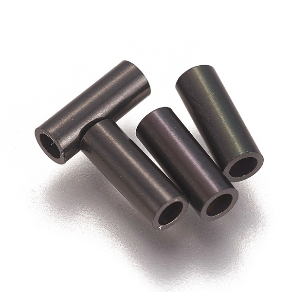 

PandaHall 304 Stainless Steel Tube Beads, Electrophoresis Black, 8x3mm, Hole: 2mm 304 Stainless Steel Tube