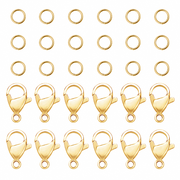 

PandaHall 304 Stainless Steel Lobster Claw Clasps, with Open Jump Rings, Golden, 6.8x5.2x1.1cm 304 Stainless Steel Others