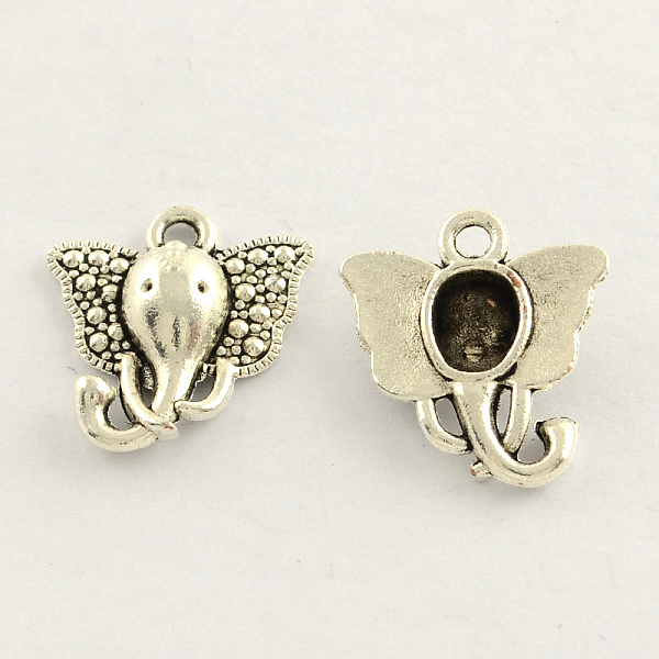 

PandaHall Tibetan Style Zinc Alloy Elephant Head Charms, Cadmium Free & Lead Free, Antique Silver, 16x15x4mm, Hole: 2mm, about 1205pcs/1000g...