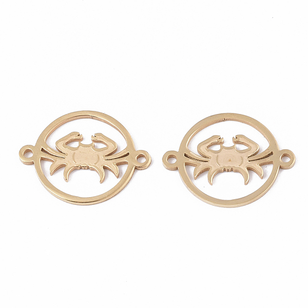 

PandaHall 201 Stainless Steel Links connectors, Constellations, Flat Round, Golden, Cancer, 21x16x1mm, Hole: 1.4mm 201 Stainless Steel...