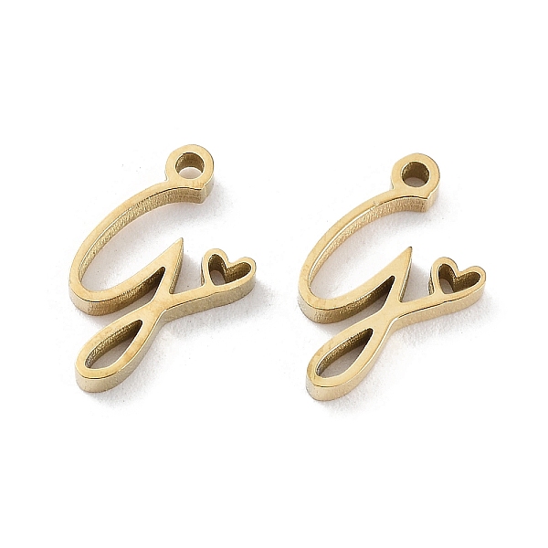 

PandaHall 304 Stainless Steel Charms, Laser Cut, Real 14K Gold Plated, Letter G, 11.5x6.5x1.5mm, Hole: 1mm 304 Stainless Steel Letter G