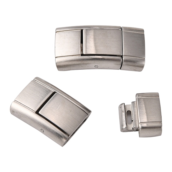 

PandaHall 304 Stainless Steel Bayonet Clasps, Rectangle, Frosted, Stainless Steel Color, 24x12.5x5mm, Hole: 3x11mm 304 Stainless Steel