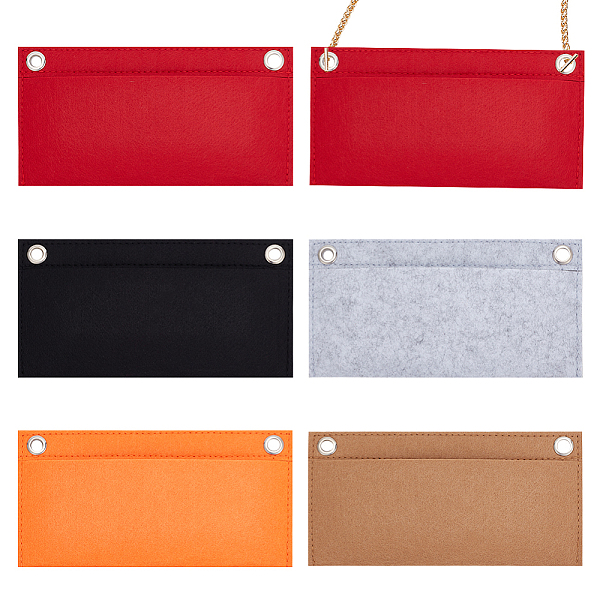 

PandaHall WADORN 5Pcs 5 Colors Felt Purse Organizer Insert, Mini Envelope Handbag Shaper Liner, Bag Accessories, with Iron Grommets..., Multicolor