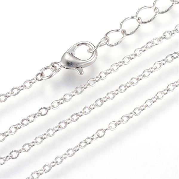 

PandaHall Iron Cable Chains Necklace Making, with Lobster Clasps, Soldered, Platinum, 19.6 inch(50cm) Iron